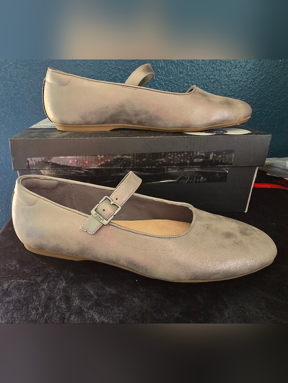 Dr. Scholl's Wexley Metallic Pewter Mary Jane Flats Sz 9.5 - Picture 5 of 11